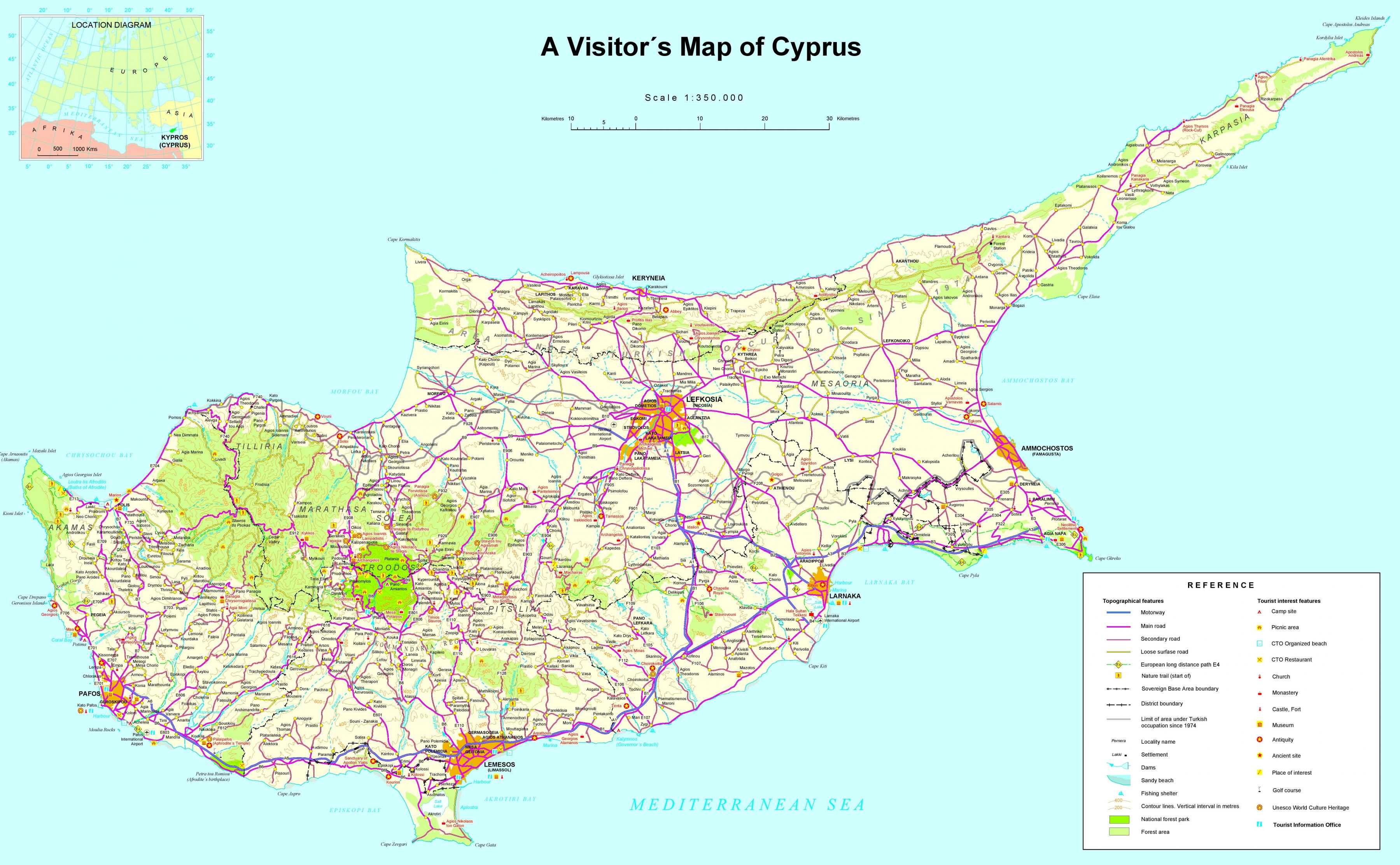 ciprus látnivalók térképen Ciprus Latnivalok Terkep Terkep Ciprus Turisztikai Latvanyossagok Del Europaban Europa ciprus látnivalók térképen