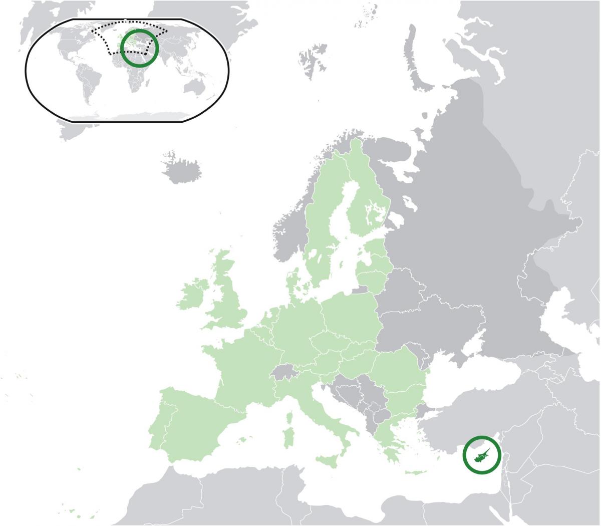 európa térképe mutatja Ciprus