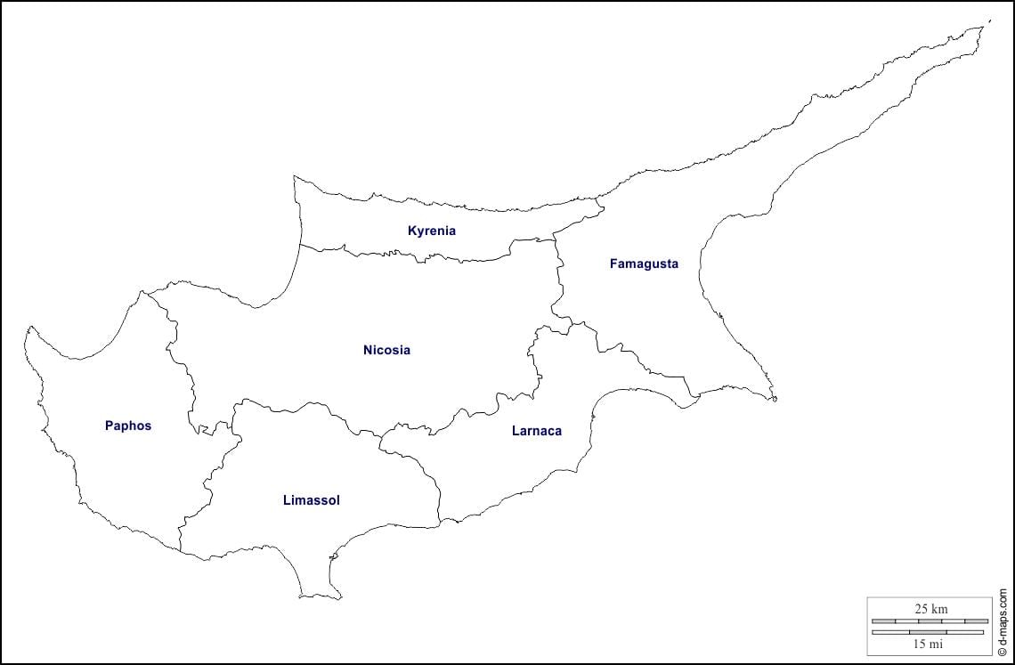 Térkép Ciprus vázlat