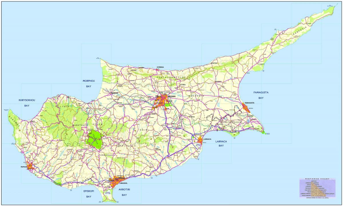 egy térkép Ciprus