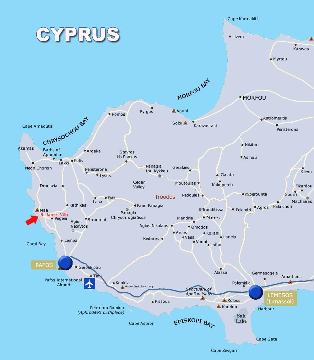 Térkép coral bay Ciprus
