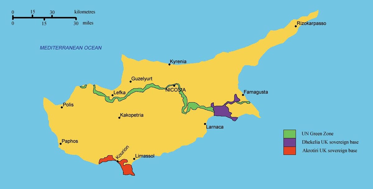 térkép dél-Ciprus