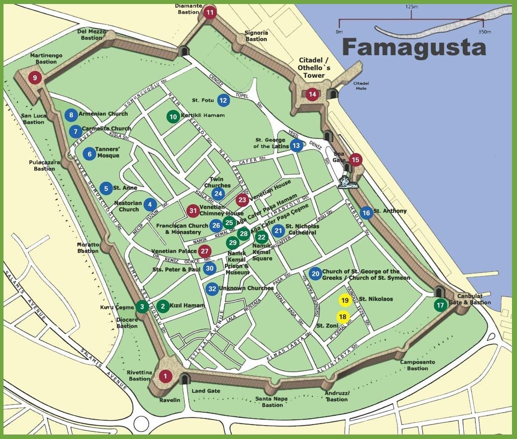 térkép famagusta észak-Ciprus