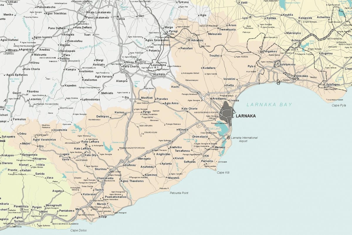 Térkép larnaca, Ciprus