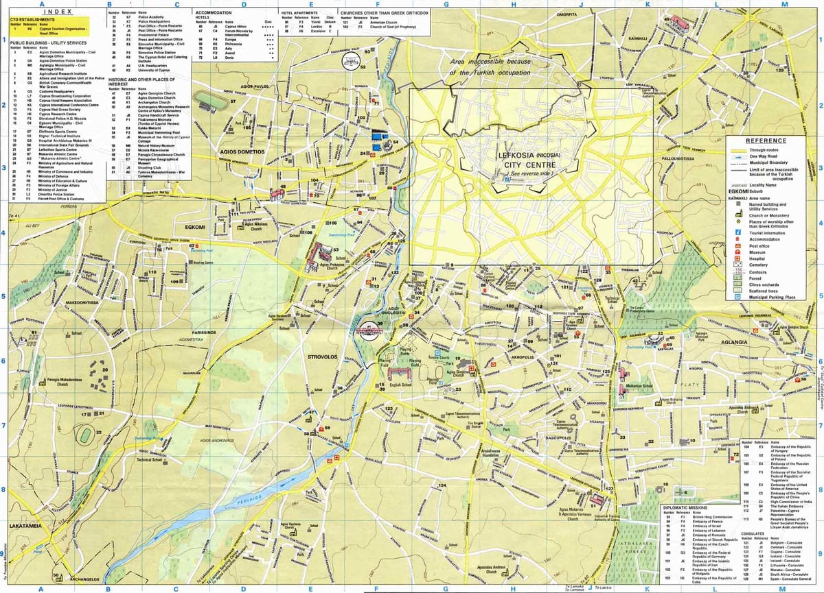 Térkép nicosia, Ciprus