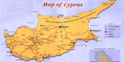 Ciprus nyaralás, úticél, térkép