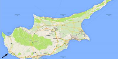 Térkép Ciprus mutatja repülőterek