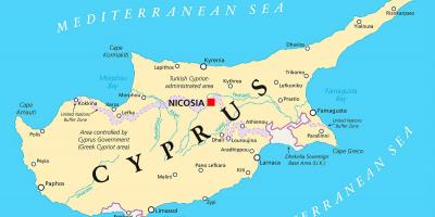 Térkép mutatja, Ciprus
